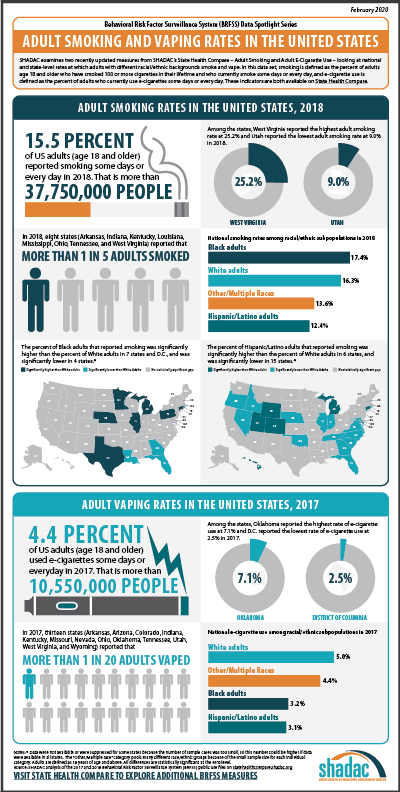 adult smoking and vaping in the US infographic snapshot