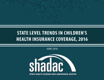 Presentation cover page, titled, "state level trends in children's health insurance coverage, 2016"
