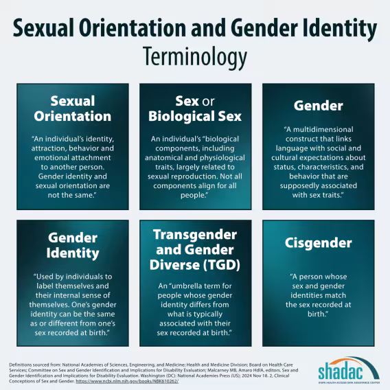 Sexual orientation and gender identity definitions. Text versions linked below.