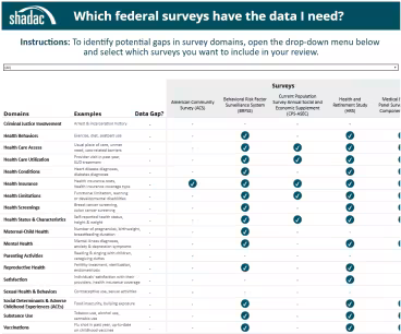survey data finder tool preview