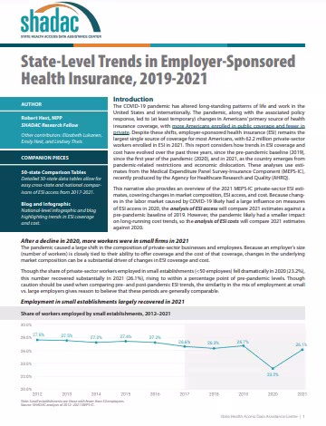 Trends in Employer Sponsored Insurance brief cover page