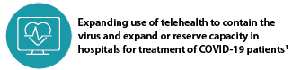 text: "Expanding use of telehealth to contain virus and expand or reserve capacities in hospitals for treatment of COVID19 patients (note 1)"