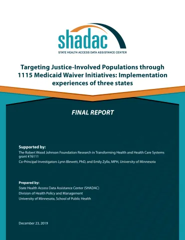 1115 Medicaid Waiver Report Cover Page